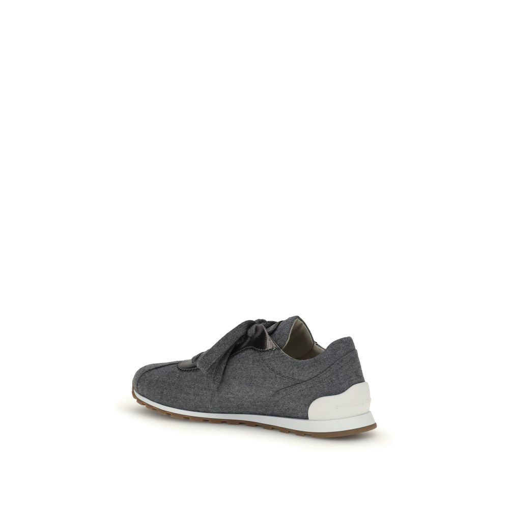 Gray Fleece Wool Athletic Sneakers - Élégance Sélective