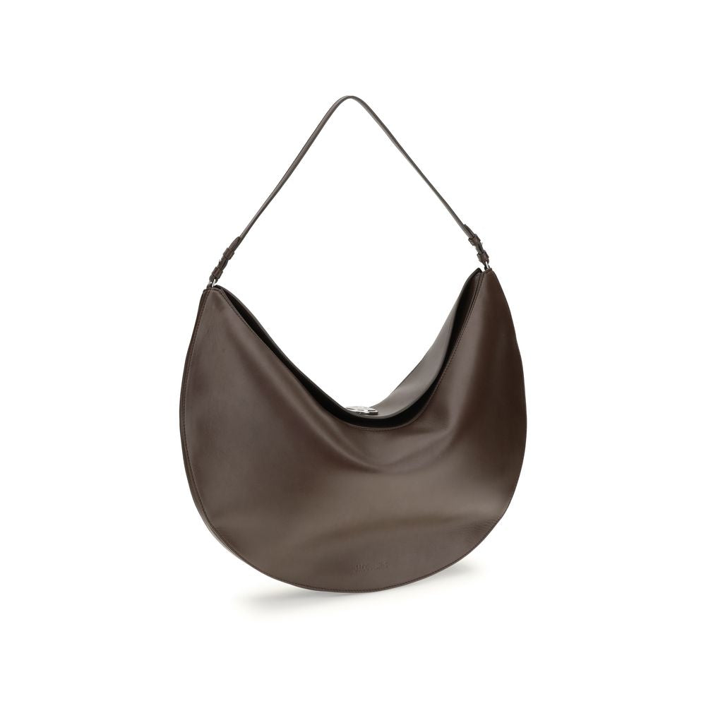 Brown Calf Leather Bos Taurus Shoulder Bag - Élégance Sélective