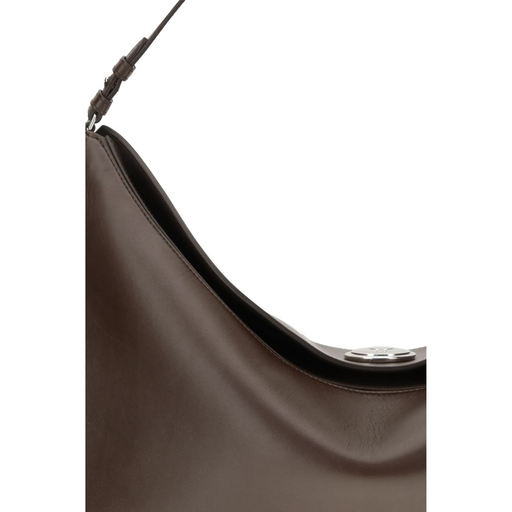 Brown Calf Leather Bos Taurus Shoulder Bag - Élégance Sélective