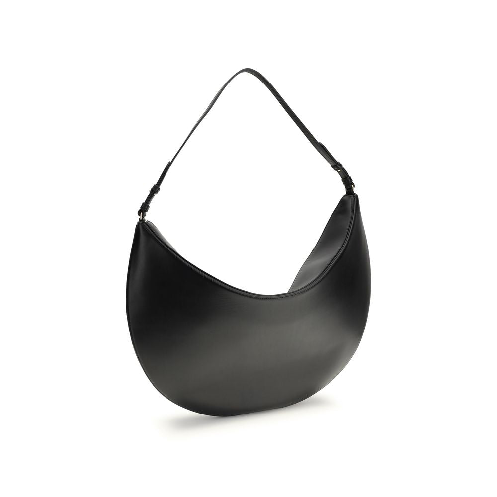 Black Calf Leather Bos Taurus Shoulder Bag - Élégance Sélective