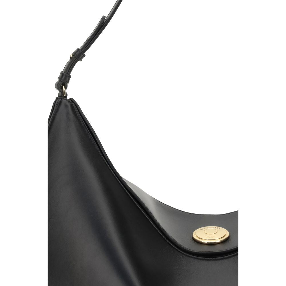 Black Calf Leather Bos Taurus Shoulder Bag - Élégance Sélective