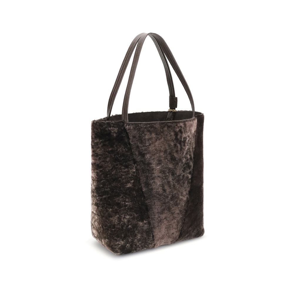 Brown Lamb Ovis Aries Aries Shoulder Bag - Élégance Sélective