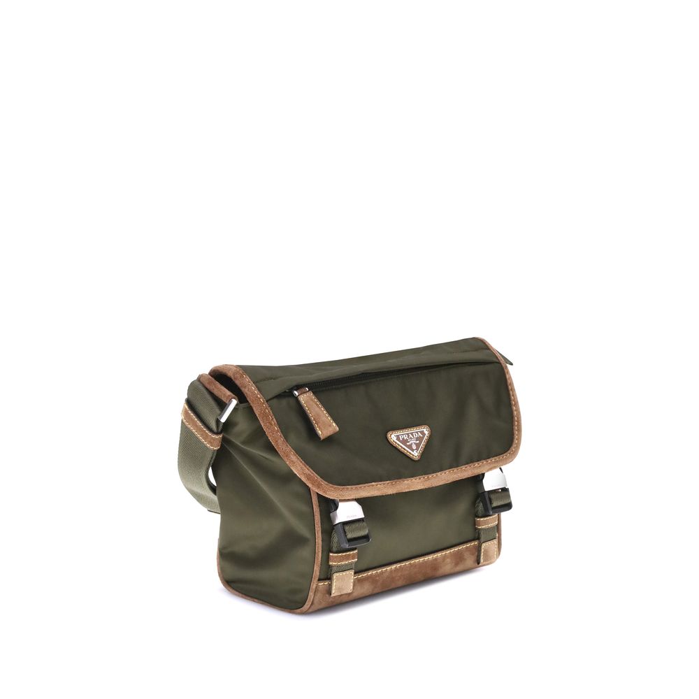 Bicolor Recycled Polyamide Shoulder Bag