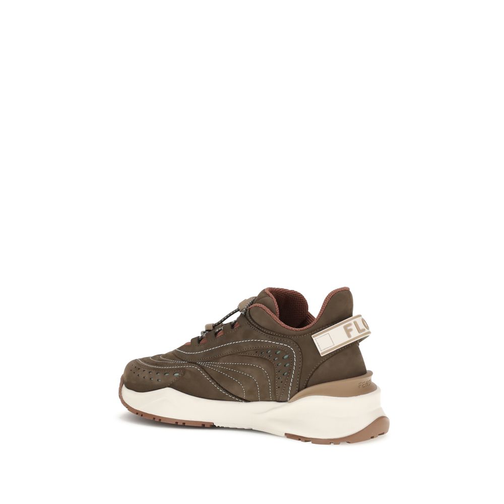 Brown Rubber Athletic Sneakers - Élégance Sélective