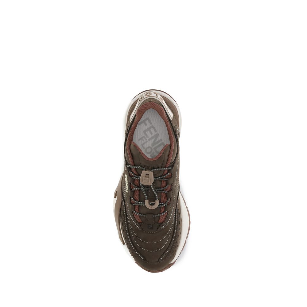 Brown Rubber Athletic Sneakers - Élégance Sélective