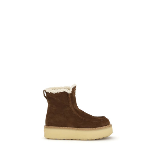 Brown Calf Leather Bos Taurus Ankle Boots - Élégance Sélective