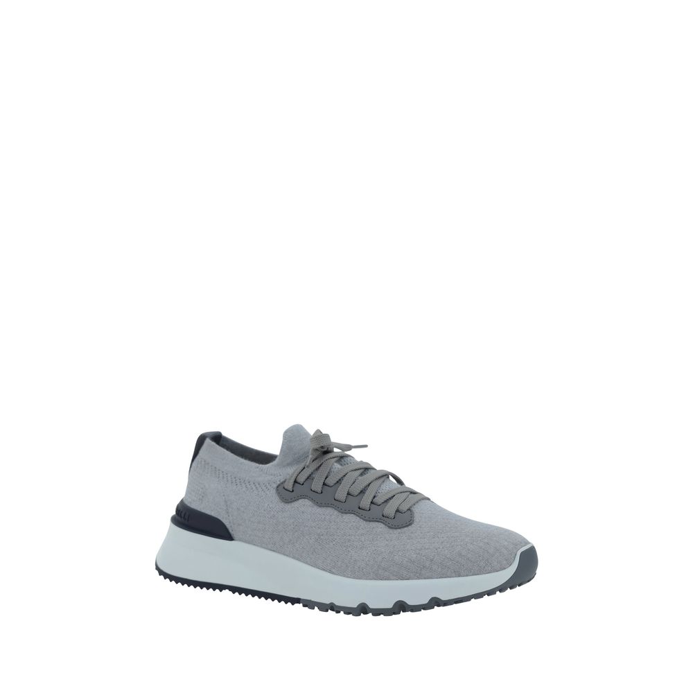 Gray Rubber Low Top Sneakers - Élégance Sélective