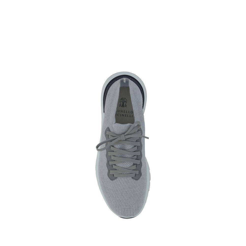 Gray Rubber Low Top Sneakers - Élégance Sélective
