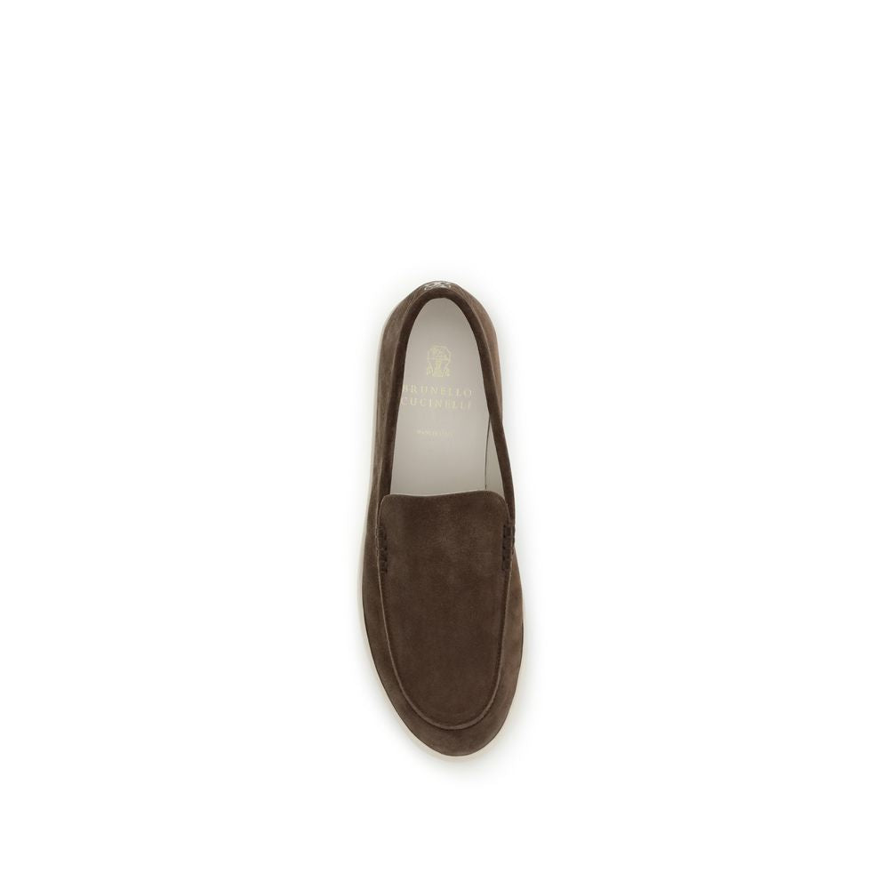 Brown Rubber Slip-On Loafers