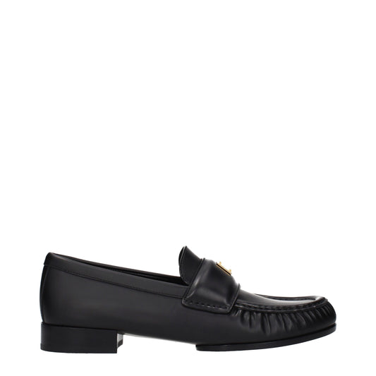 Black Leather Slip-On Loafers