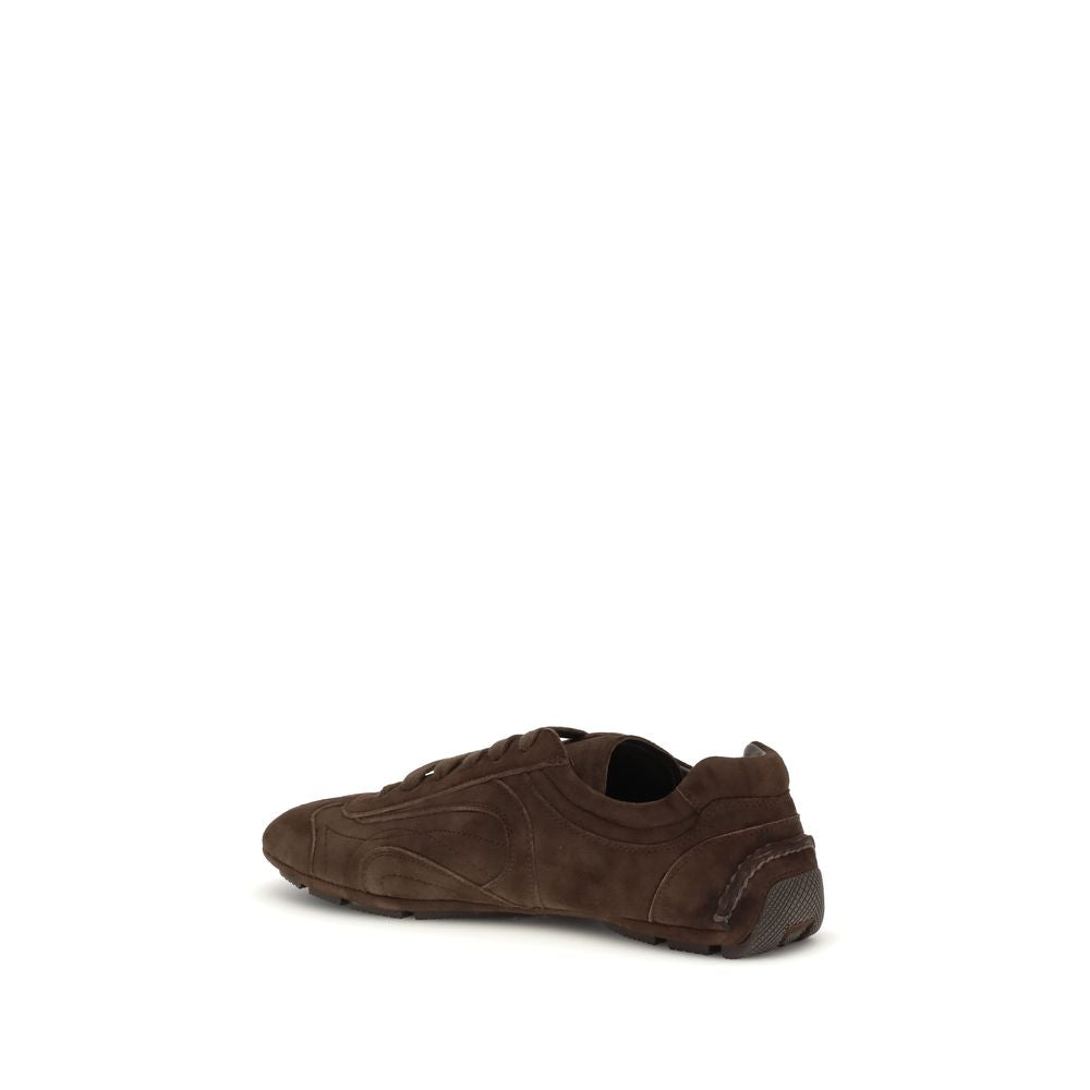 Brown Calf Leather Bos Taurus Athletic Sneakers - Élégance Sélective