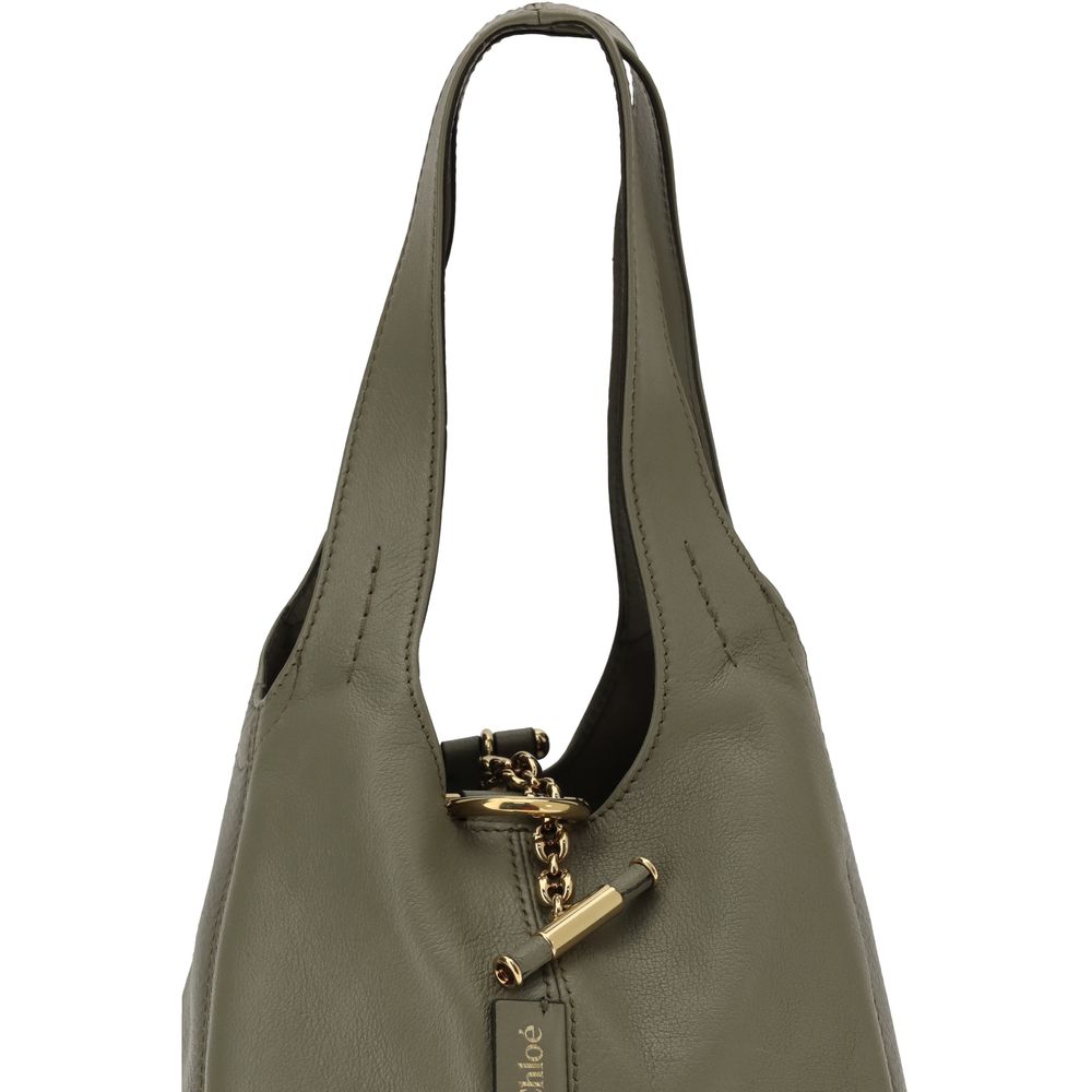 Bicolor Buffalo Leather Shoulder Bag